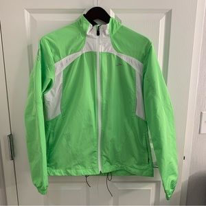 Brooks for Womens. Lime Green Windbreaker. Large.